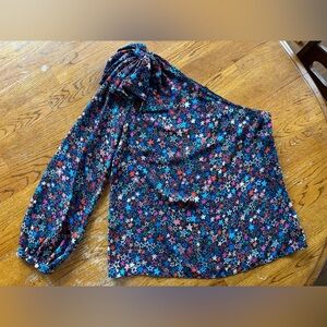 J. Crew Multicolor Star Print One Shoulder Top Size 8